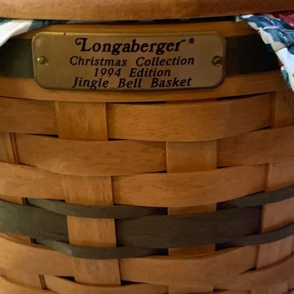 Longaberger Christmas Collection 1994 Edition Jingle Bell Basket, Liner & Insert - Picture 6 of 8